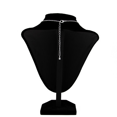 Μακρύ ασημένιο περιδέραιο 47mm μόδας με τα διαφανή κρεμαστά κοσμήματα τρυπανιών