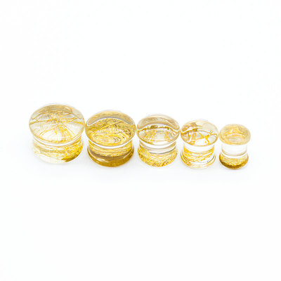 10mm χρυσές σειρές μετρητών αυτιών βουλωμάτων και σηράγγων ακρυλικές μέσα