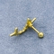 Διπλά χρυσά στηρίγματα 316 ανοξείδωτο 8mm σκουλαρικιών πεταλούδων κρυστάλλου