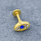 Χειρουργικά κοσμήματα 8mm Labret χάλυβα κάθετα καλυμμένα χρυσός στηρίγματα Labret