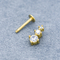 16ga Zircon πολύτιμων λίθων Labret διαπεραστικό ανοξείδωτο χειλικών στηριγμάτων 316L κοσμήματος χρυσό